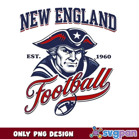 New England Football PNG, Patriots Football Est 1960, NFL PNG
