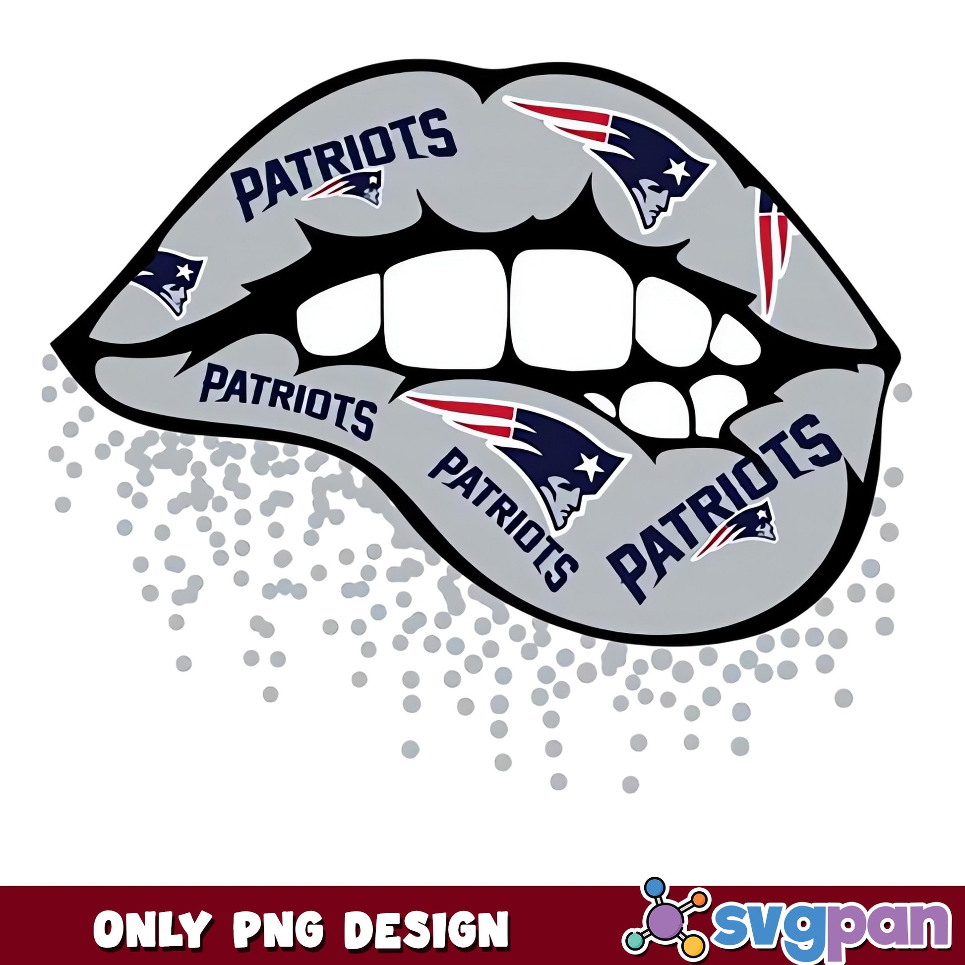 New England Patriots Lips PNG, NFL Football PNG, Sexy Lips PNG
