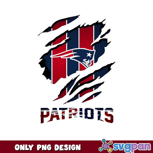New England Patriots Ripped PNG, NFL Football PNG, Patriots Logo PNG