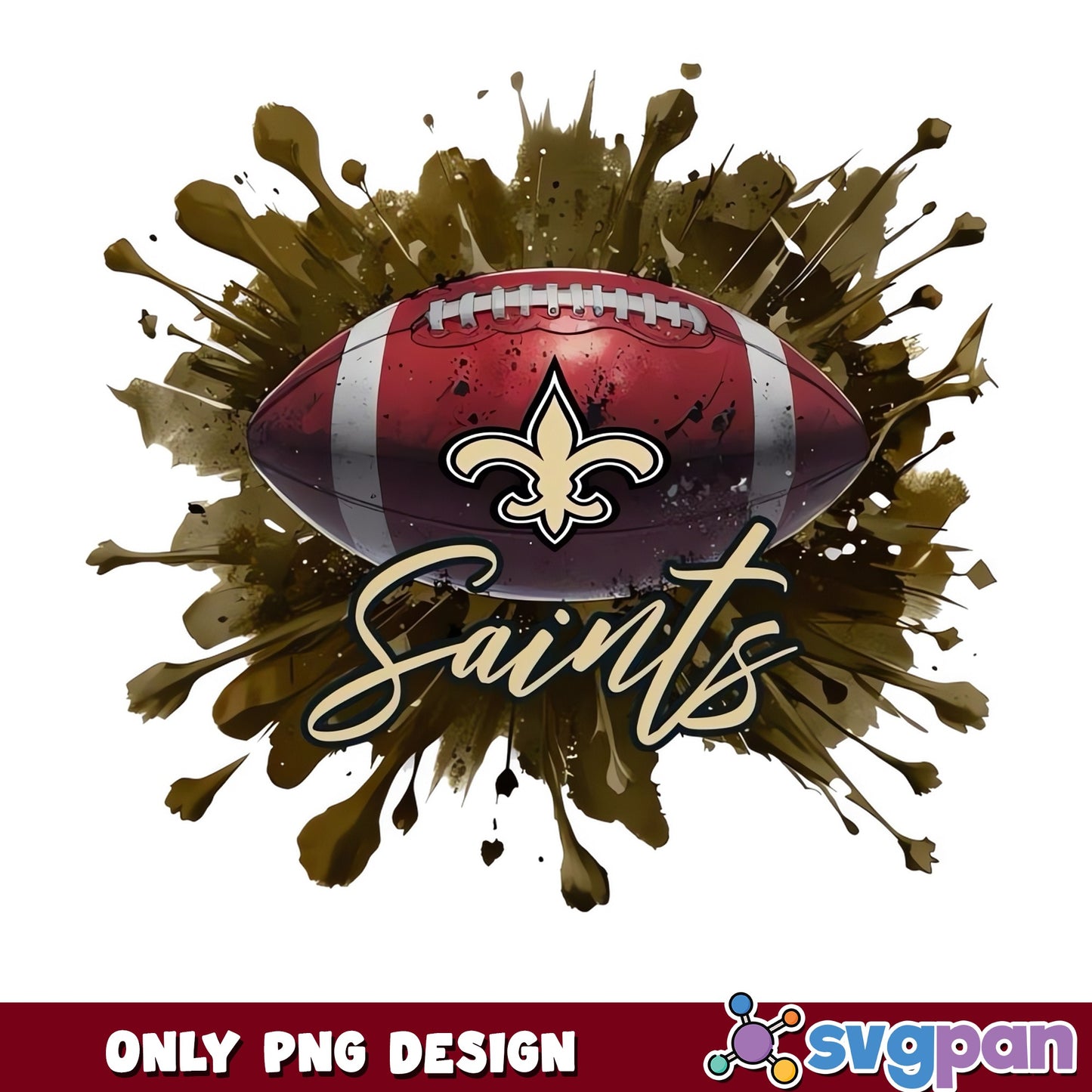 New Orleans Saints Football Splatter PNG, Saints PNG, NFL PNG