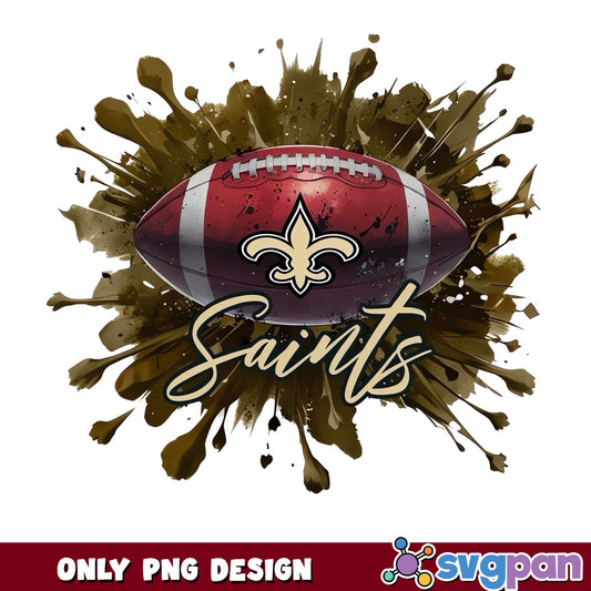 New Orleans Saints Football Splatter PNG, Saints PNG, NFL PNG