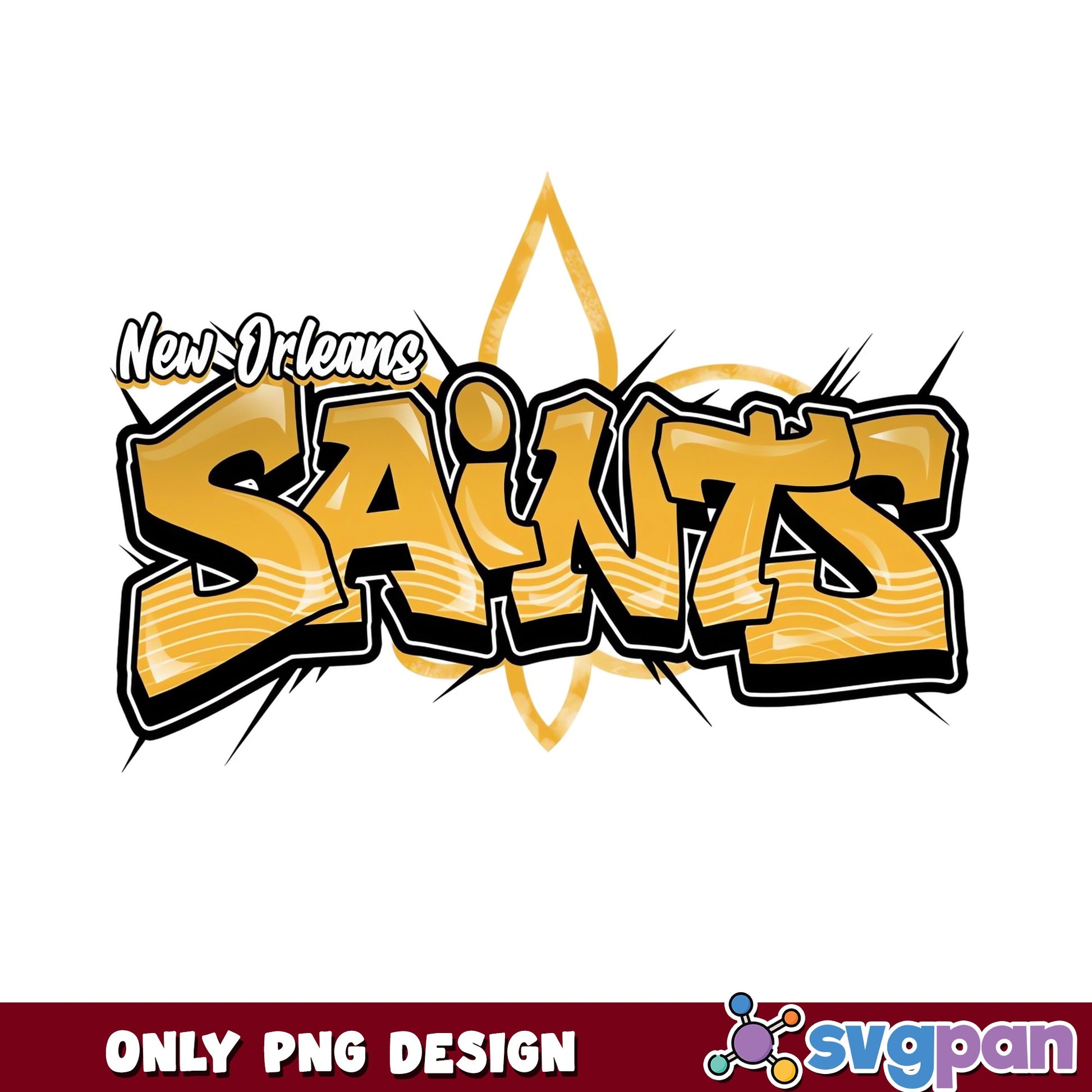 New Orleans Saints Graffiti PNG, Saints Football PNG, NFL PNG
