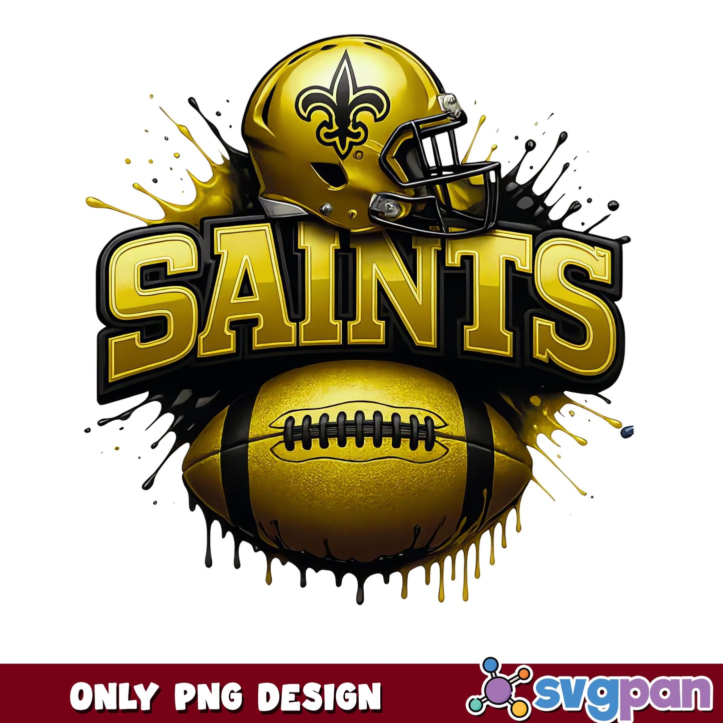 New Orleans Saints PNG, NFL Football Team Sublimation, Saints PNG
