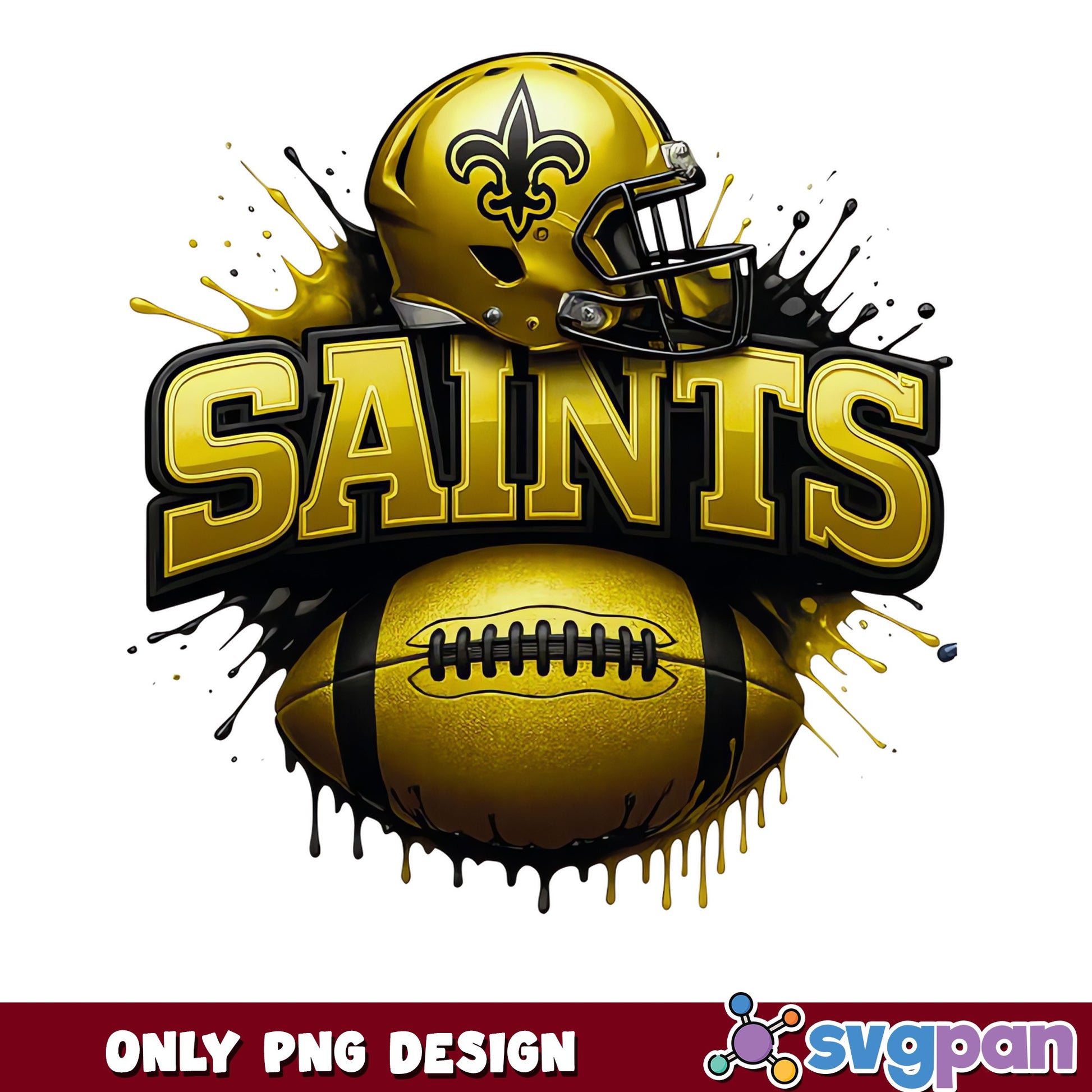 New Orleans Saints PNG, NFL Football Team Sublimation, Saints PNG