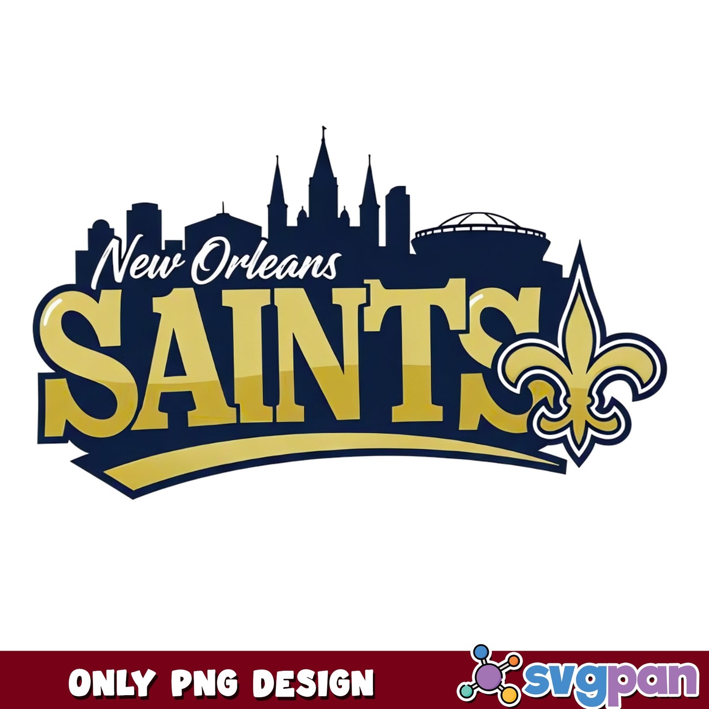 New Orleans Saints Skyline PNG, Saints Football PNG, NFL PNG