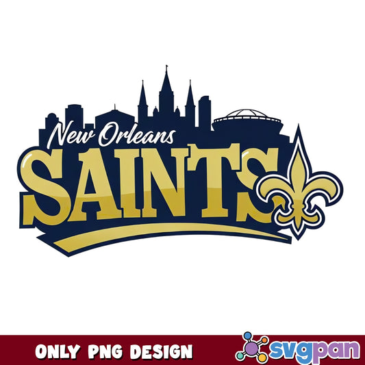 New Orleans Saints Skyline PNG, Saints Football PNG, NFL PNG