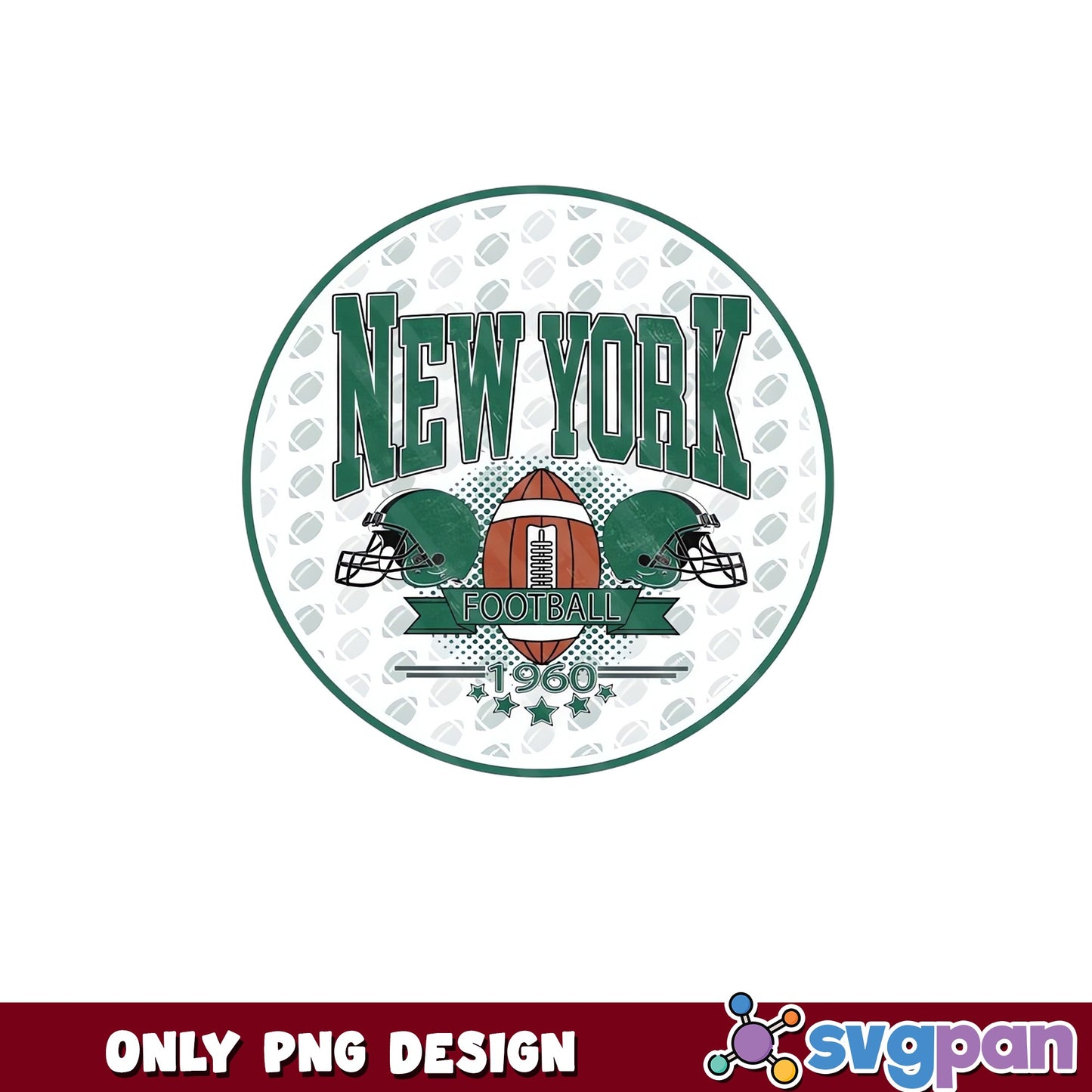 New York Football PNG, Vintage NFL Team PNG, Retro 1960 PNG
