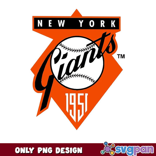 New York Giants 1951 Baseball PNG, MLB Team PNG, Giants Logo PNG