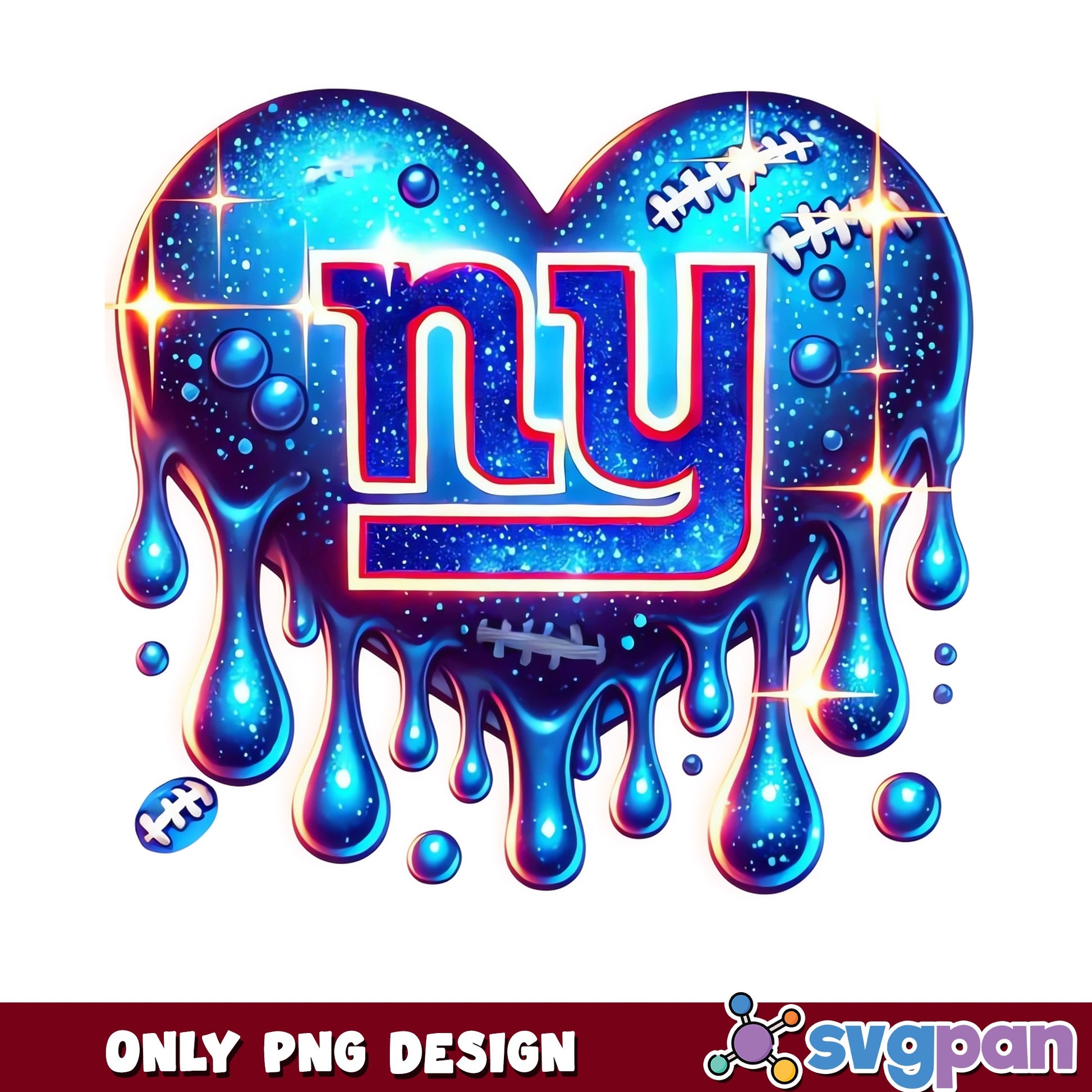 New York Giants Dripping Heart PNG, NFL Football PNG, Giants PNG