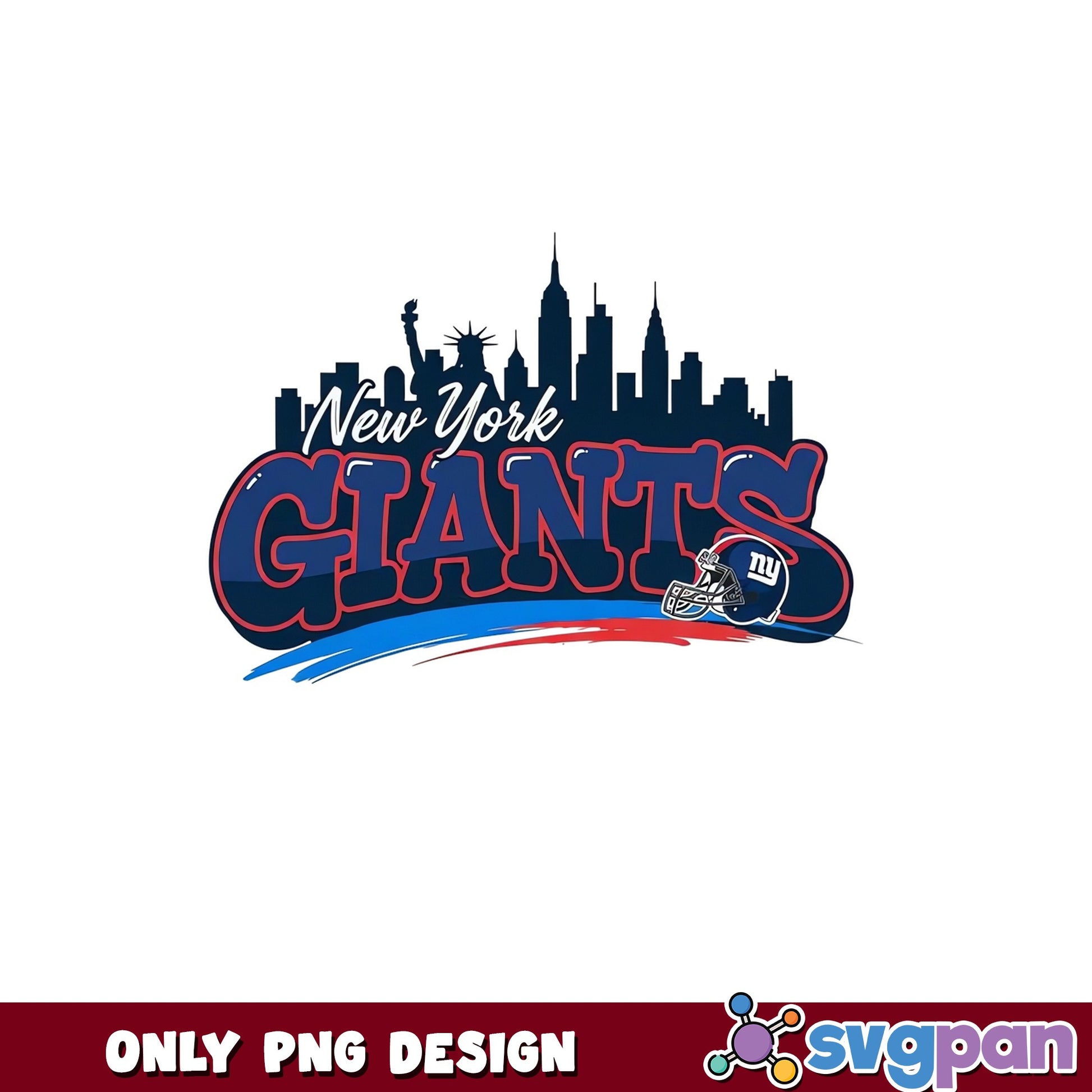 New York Giants NFL PNG, Football Team Skyline PNG, NY Giants PNG