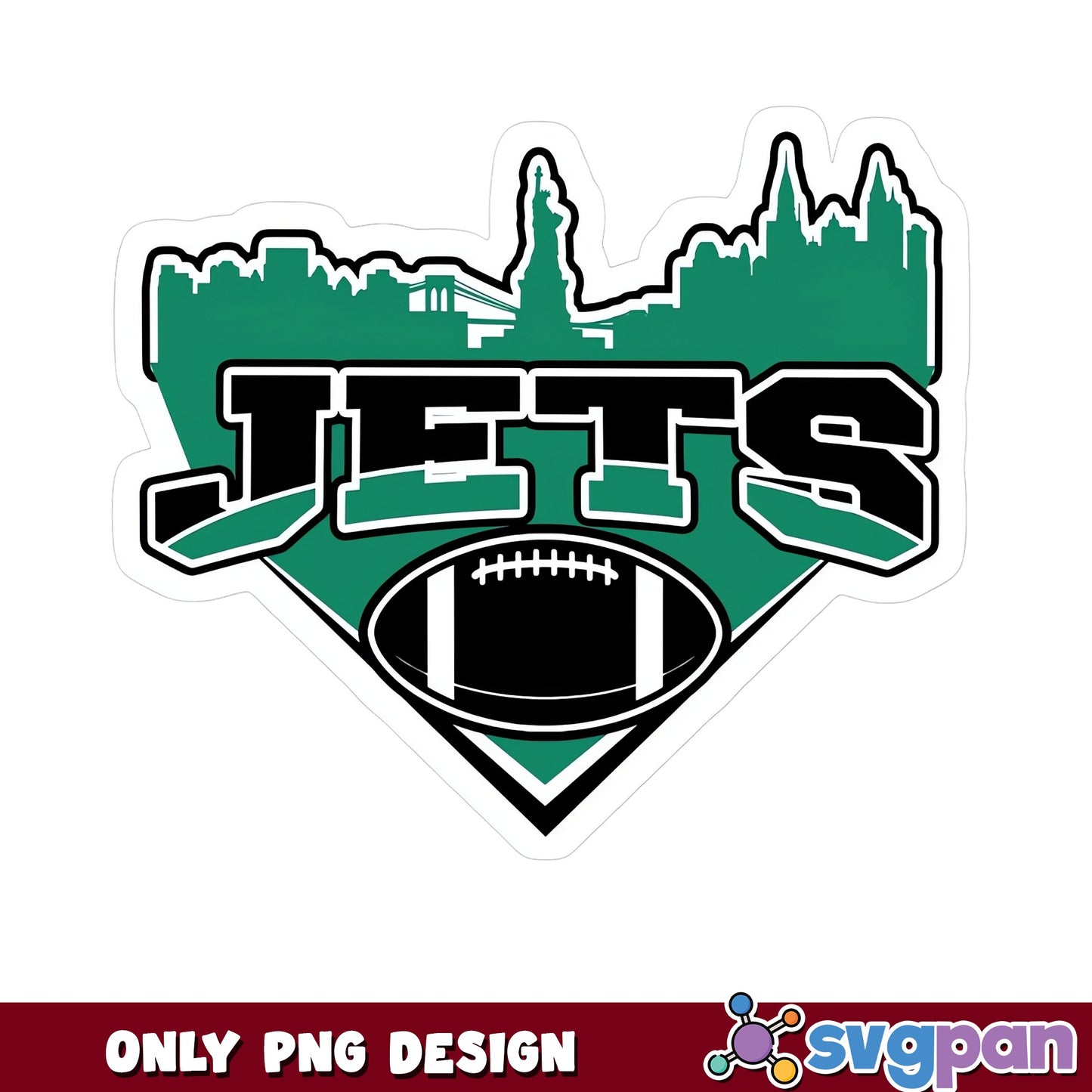 New York Jets Football PNG, Jets Skyline PNG, NFL Team PNG