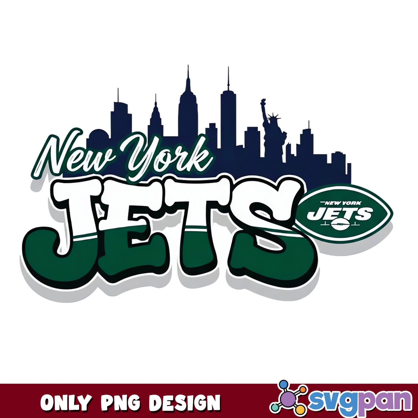 New York Jets PNG, NFL Football Team Skyline, Jets Logo PNG