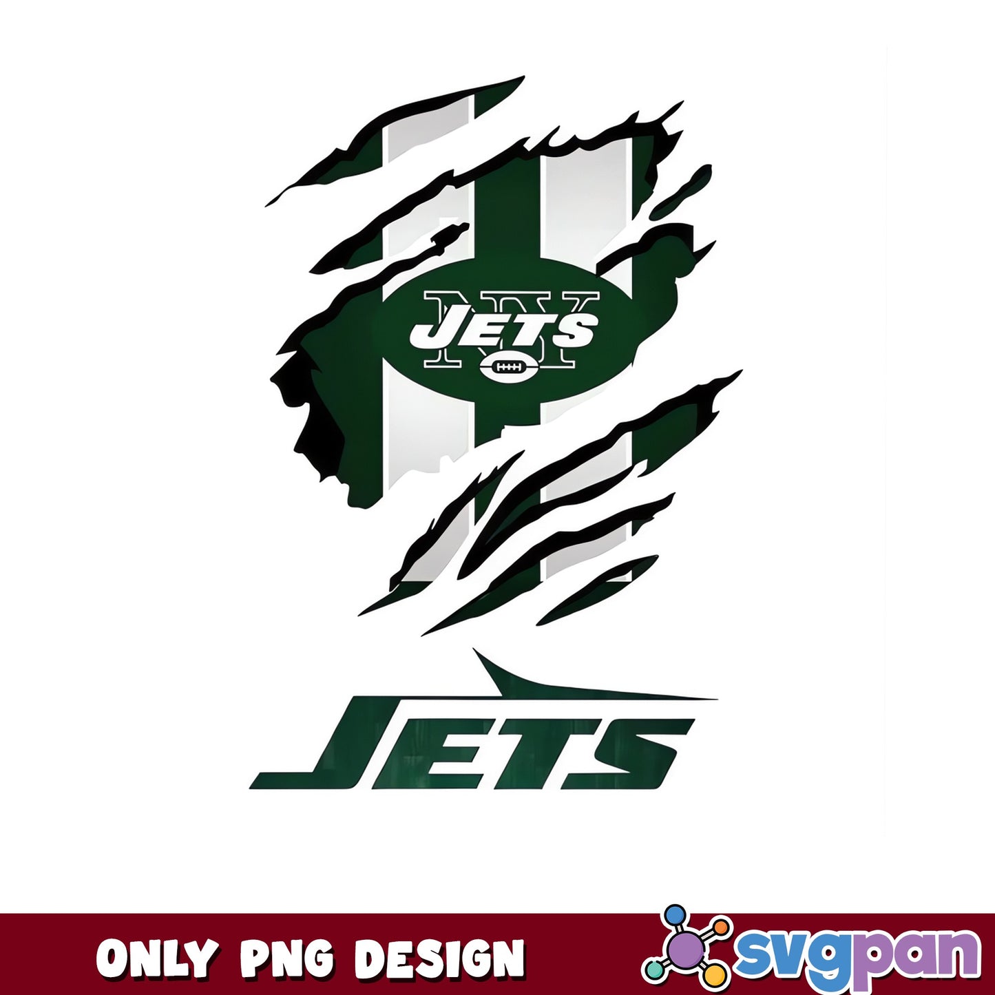 New York Jets Ripped Claw PNG, Jets NFL PNG, Football PNG