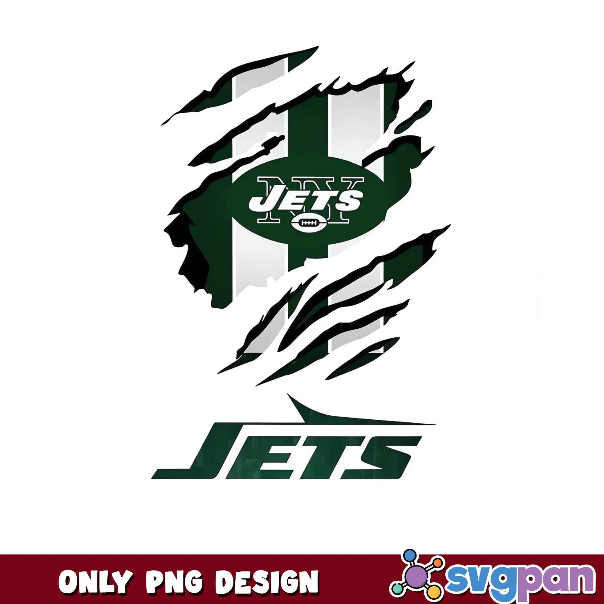 New York Jets Ripped Claw PNG, Jets NFL PNG, Football PNG