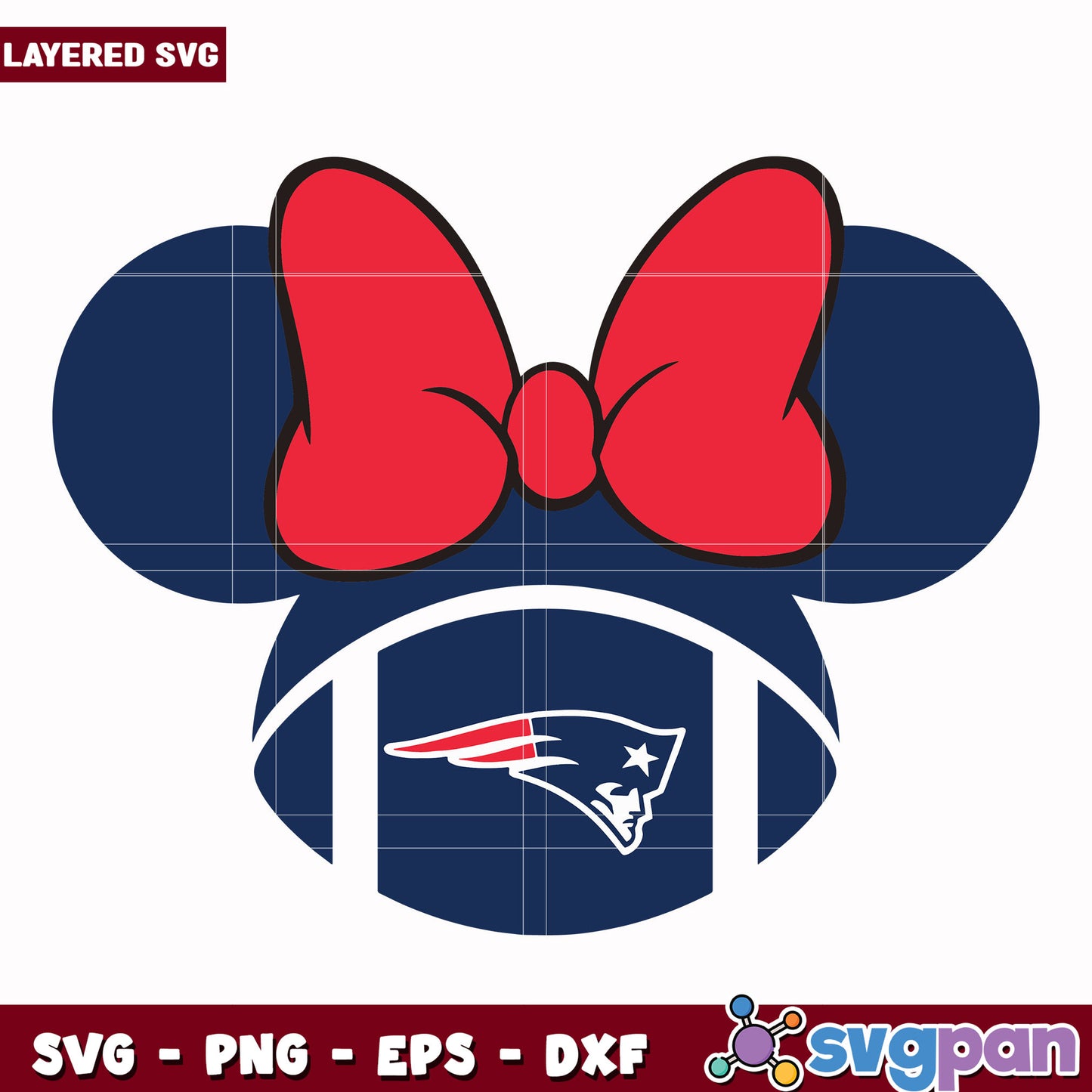 New england patriots minnie mouse svg, nfl network svg, nfl patriots svg