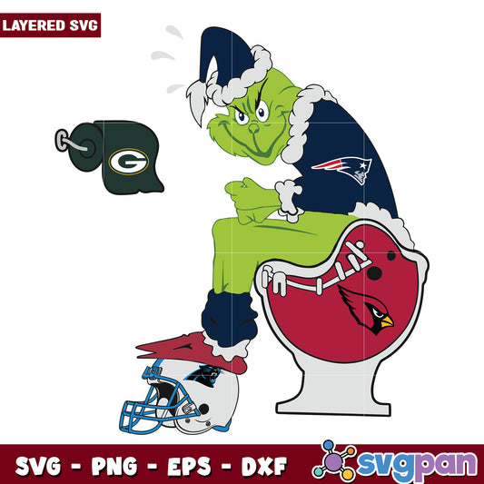 New england patriots svg, funny grinch svg, grinch nfl​ svg
