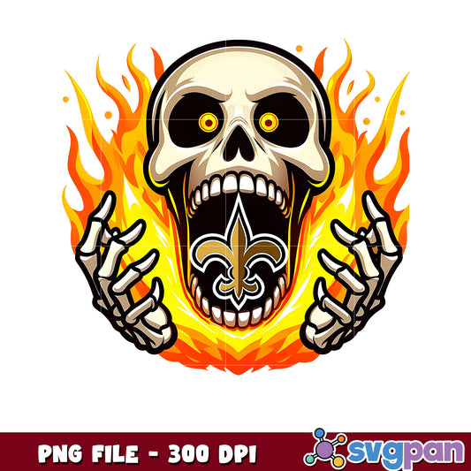 New orleans saints burning skull png, super bowl 2025 png, american football league png