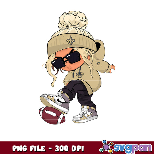 New orleans saints girl design png, game day vibes png png, nlf team logo png