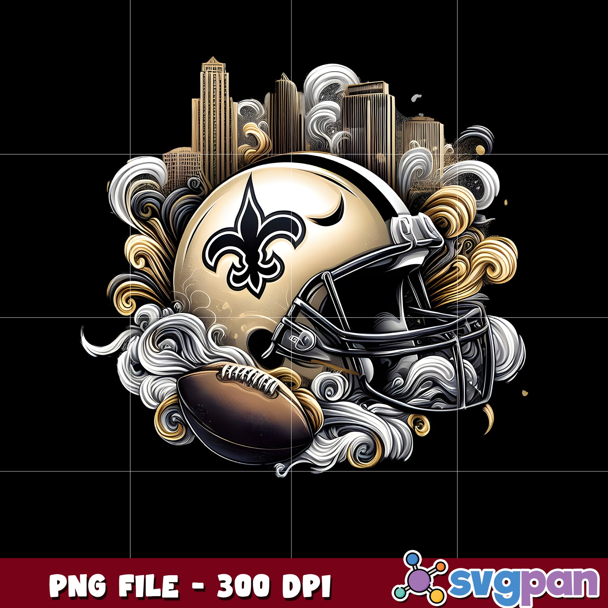 New orleans saints logo smoke helmet illustration png, nfl team helmet png, nfl design png