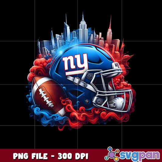 New york giants logo smoke helmet illustration png, nfl team helmet png, nfl design png