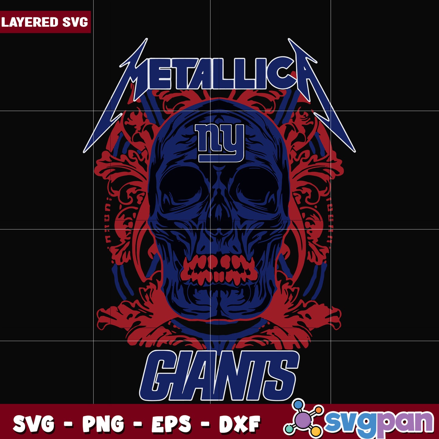 New york giants skull metallica svg, ameircan sports svg, nfl teams logo svg