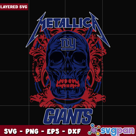 New york giants skull metallica svg, ameircan sports svg, nfl teams logo svg