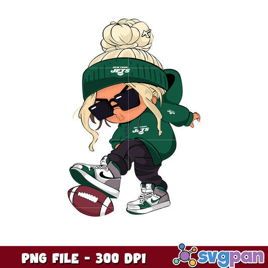 New york jets girl design png, game day vibes png png, nlf team logo png