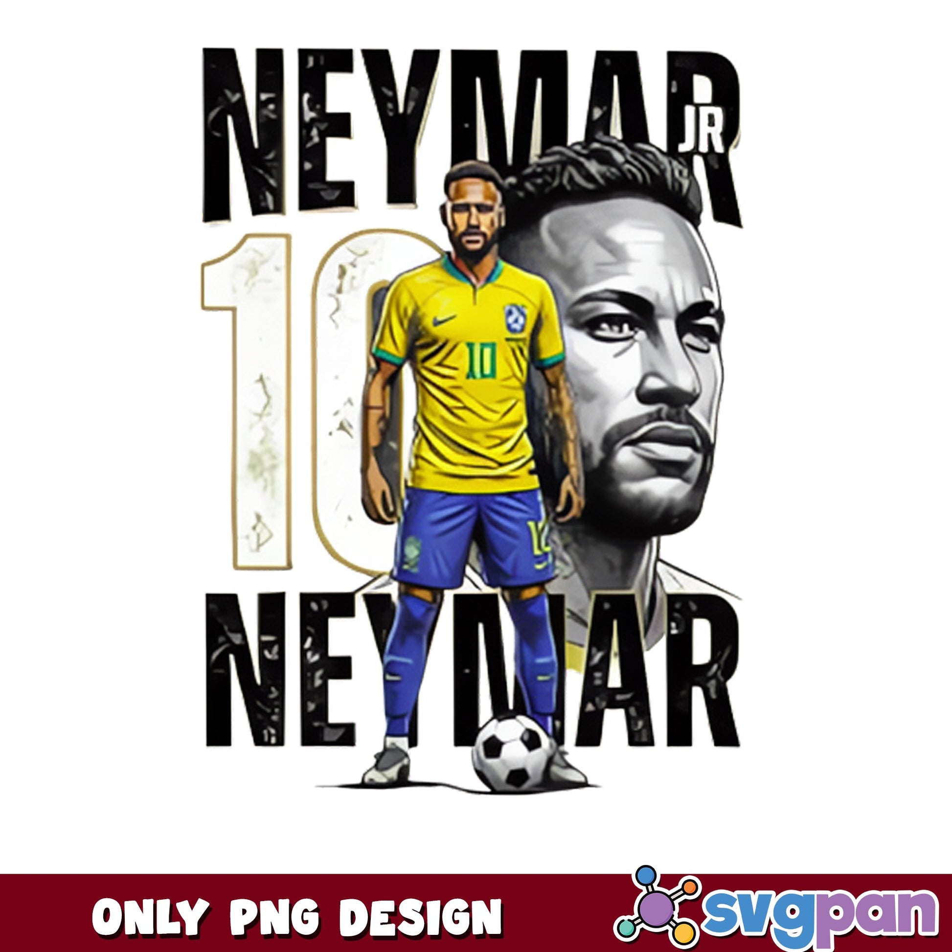 Neymar Jr Number 10 Brazil Soccer PNG, Football Player PNG, Soccer PNG