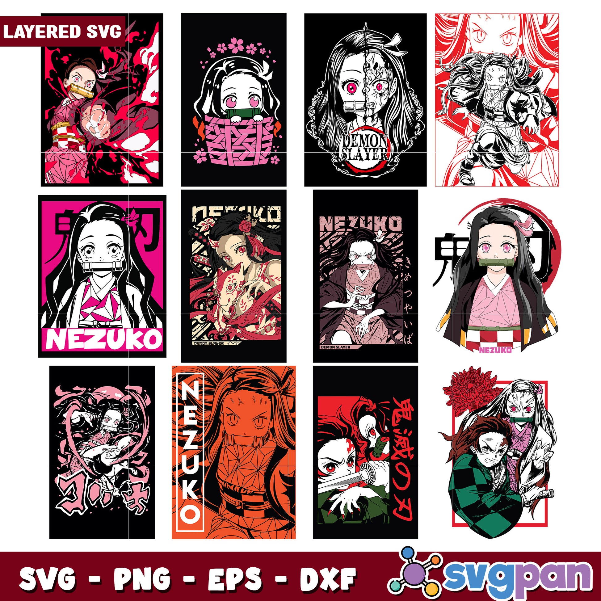 Nezuko Kamado SVG Bundle Demon Slayer Designs
