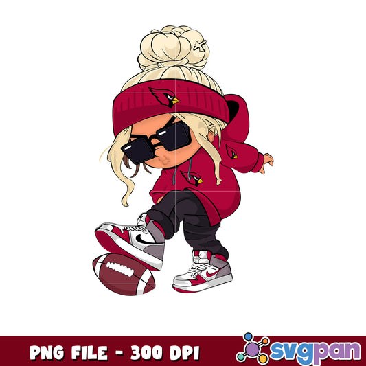 Nfl arizona cadinals cool girl design png, nfl american football png, nfl games png
