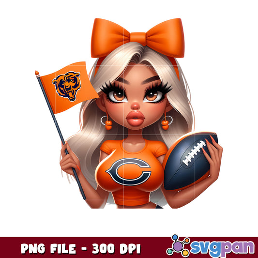 Nfl chicago bears cheerleader girl design png, american football league png, nfl teams png