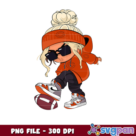 Nfl chicago bears cool girl design png, nfl american football png, nfl games png