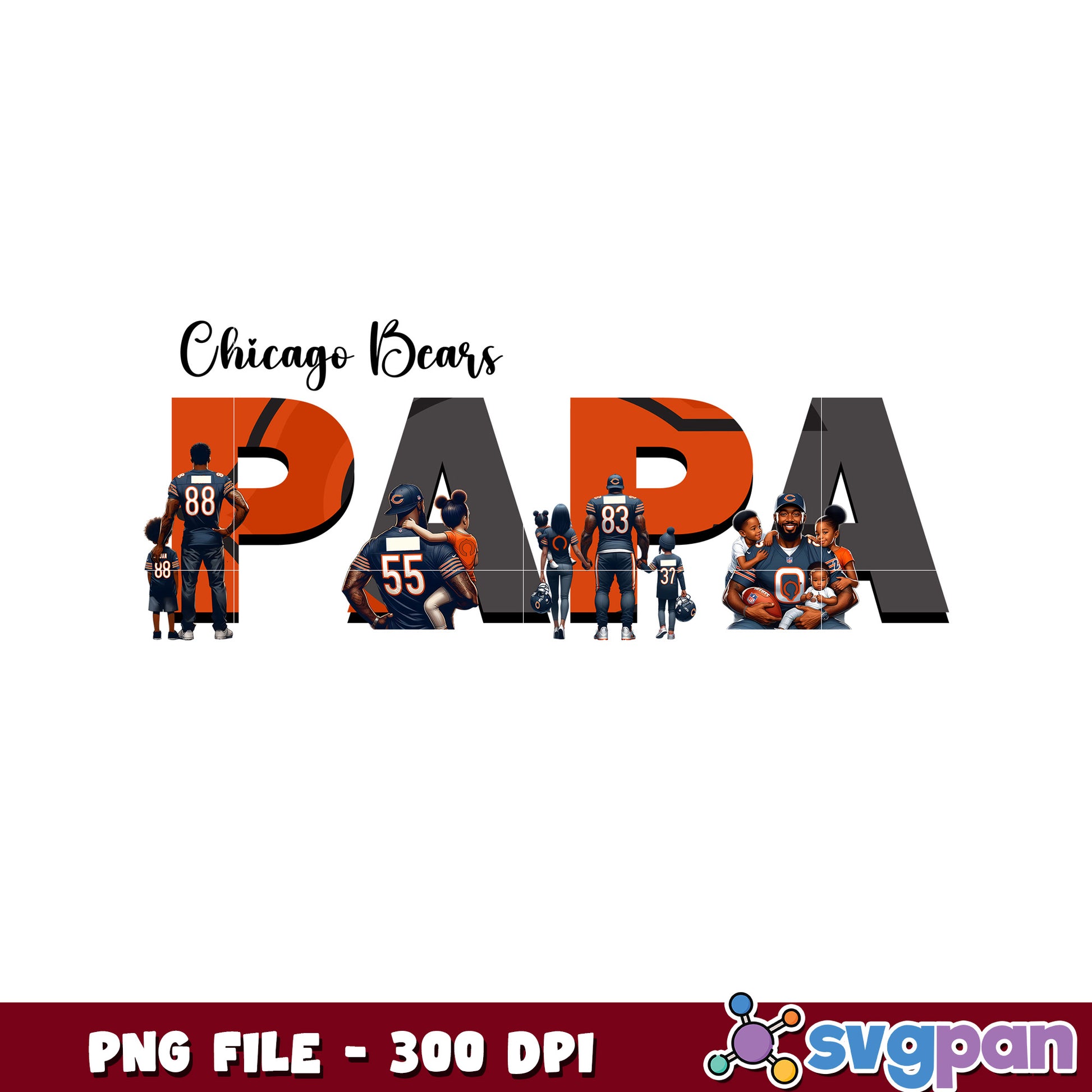 Nfl chicago bears papa design png, nfl american football png, nfl logos png