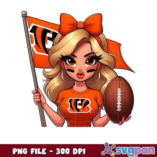 Nfl cincinnati bengals cheerleader girl design png, american football league png, nfl teams png
