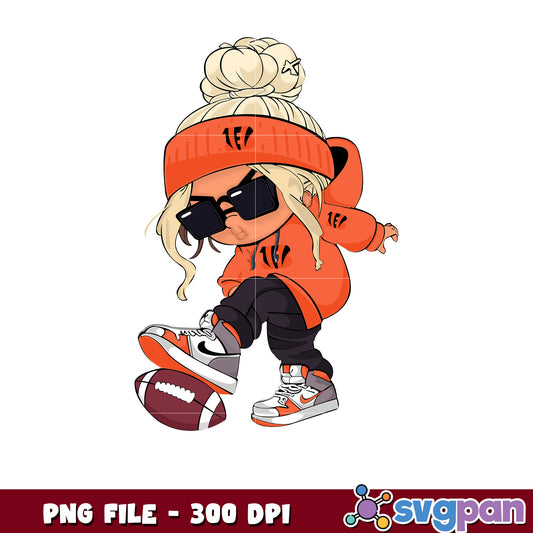 Nfl cincinnati bengals cool girl design png, nfl american football png, nfl games png