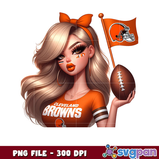 Nfl cleveland browns cheerleader girl design png, american football league png, nfl teams png