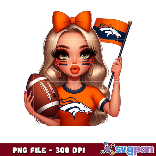 Nfl denver broncos cheerleader girl design png, american football league png, nfl teams png
