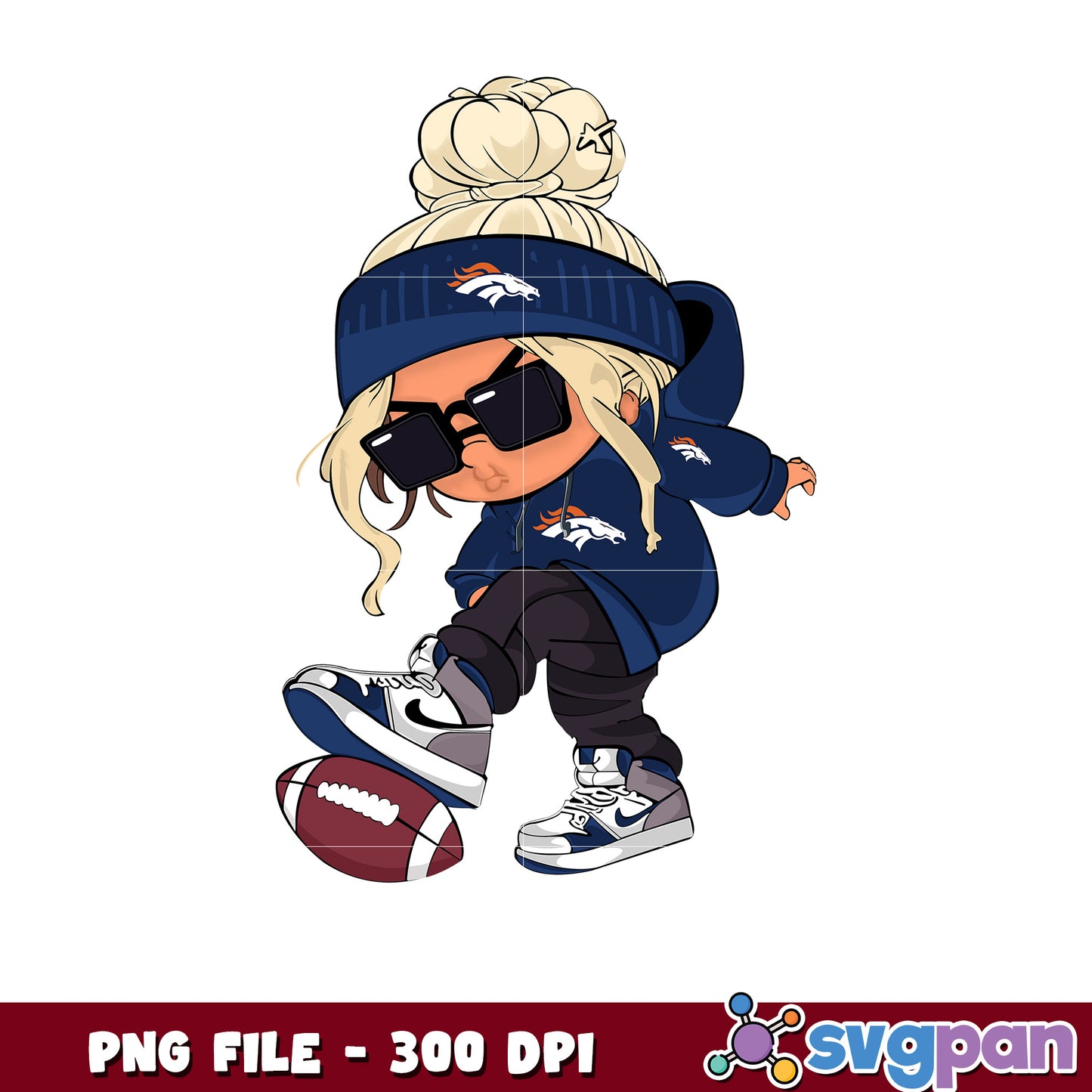 Nfl denver broncos cool girl design png, nfl american football png, nfl games png