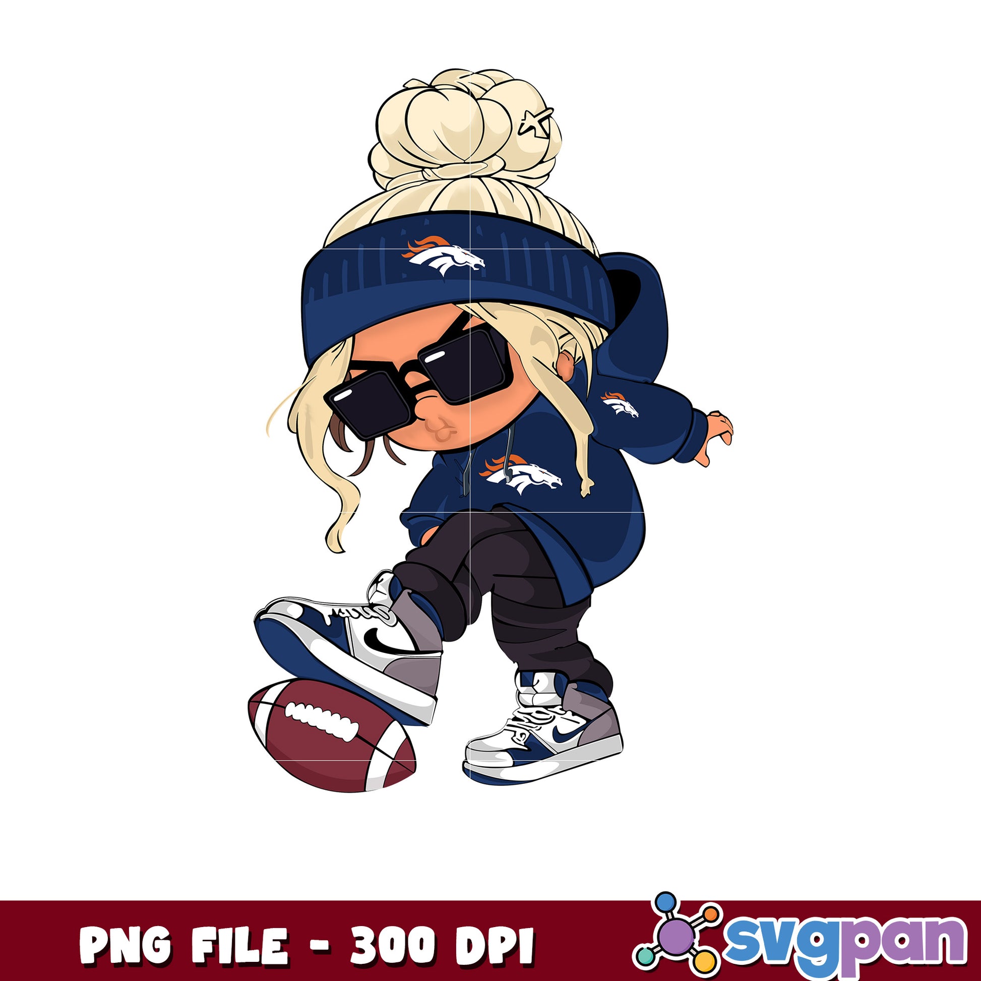 Nfl denver broncos cool girl design png, nfl american football png, nfl games png