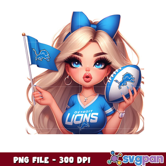 Nfl detroit lions cheerleader girl design png, american football league png, nfl teams png