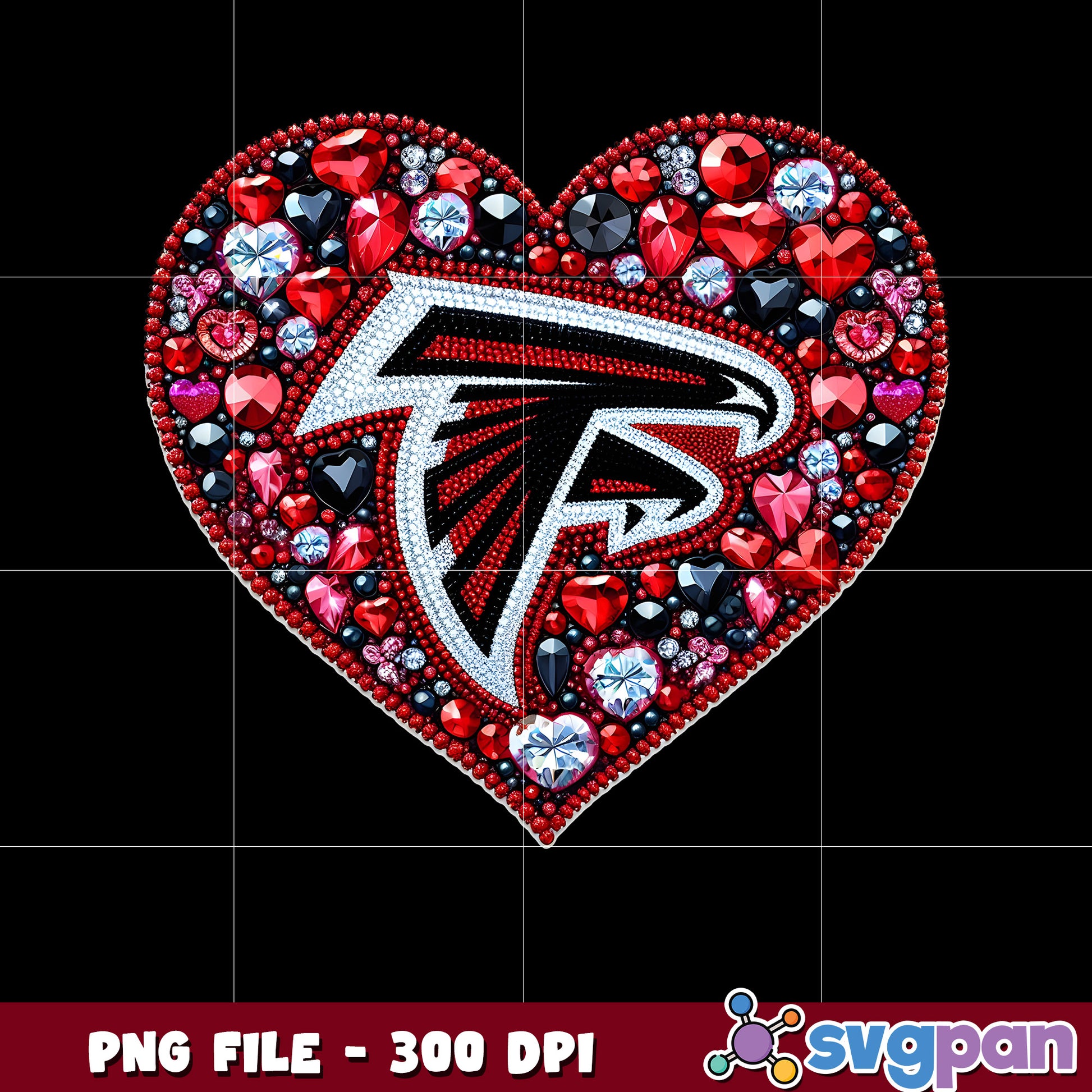 Nfl diamond heart atlanta falcons png, super bowl 2025 png, national football league png