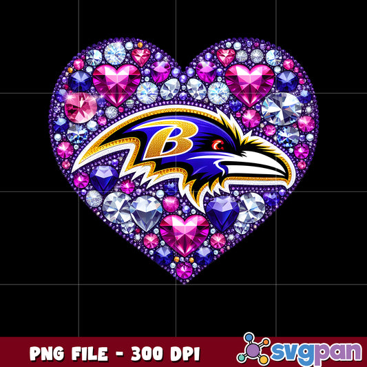 Nfl diamond heart baltimore ravens png, super bowl 2025 png, national football league png