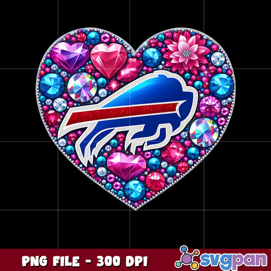 Nfl diamond heart buffalo bills png, super bowl 2025 png, national football league png