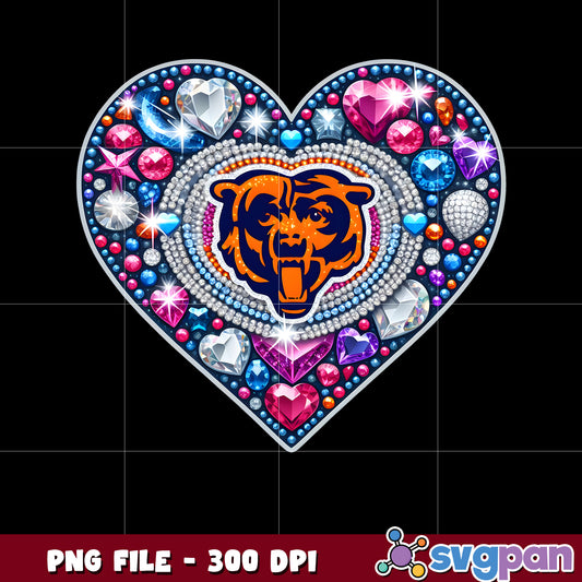 Nfl diamond heart chicago bears png, super bowl 2025 png, national football league png