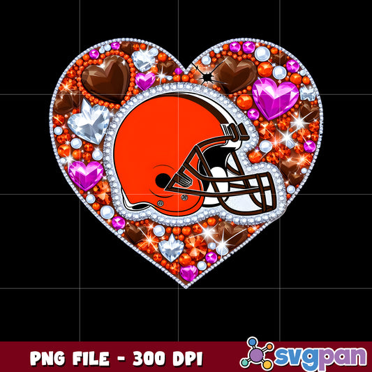 Nfl diamond heart cleveland browns png, super bowl 2025 png, national football league png