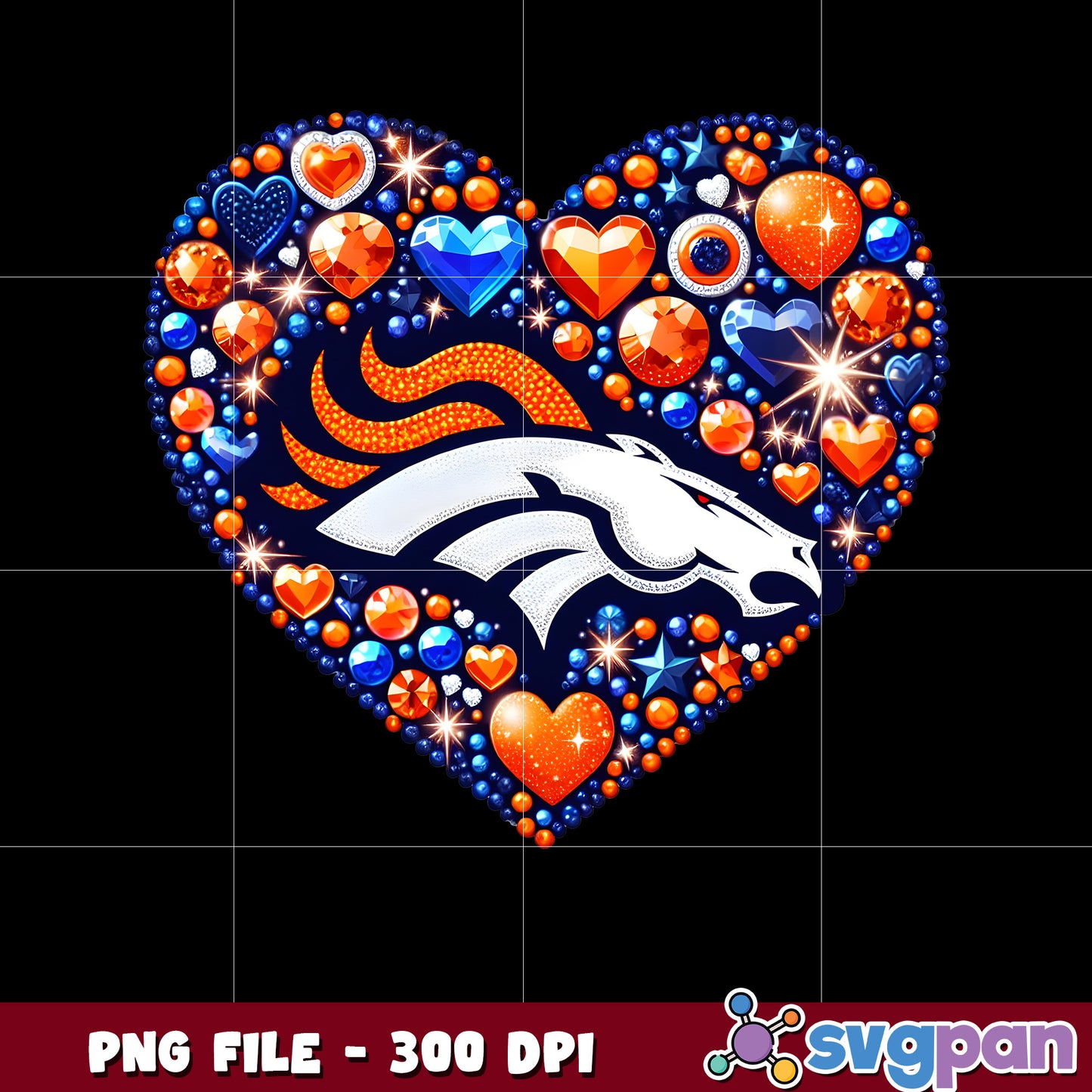 Nfl diamond heart denver broncos png, super bowl 2025 png, national football league png