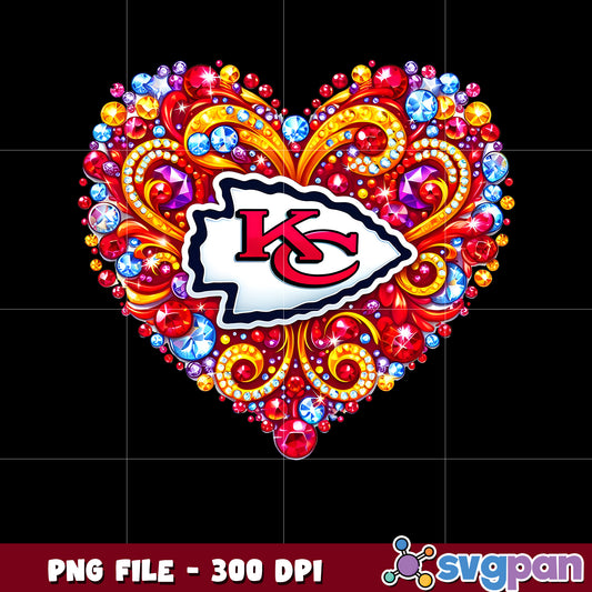 Nfl diamond heart kansas city chiefs png, super bowl 2025 png, national football league png