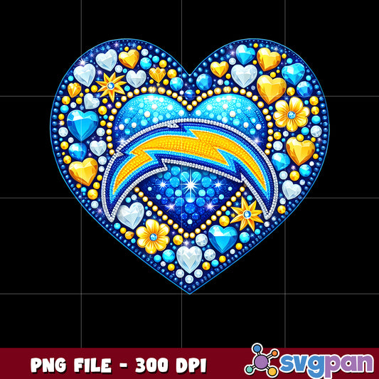 Nfl diamond heart los angeles chargers png, super bowl 2025 png, national football league png