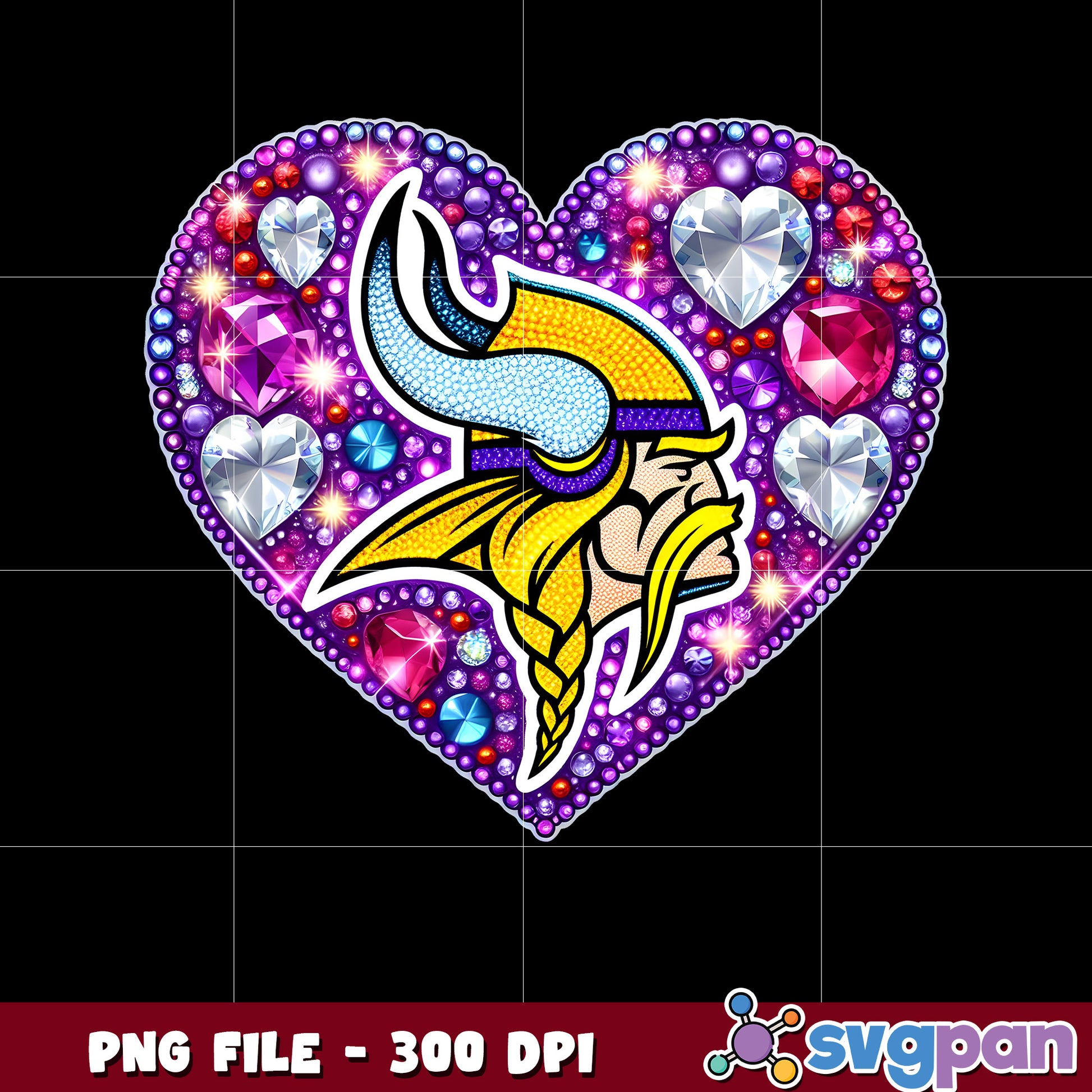 Nfl diamond heart minnesota vikings png, super bowl 2025 png, national football league png