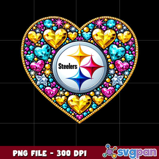 Nfl diamond heart pittsburgh steelers png, super bowl 2025 png, national football league png